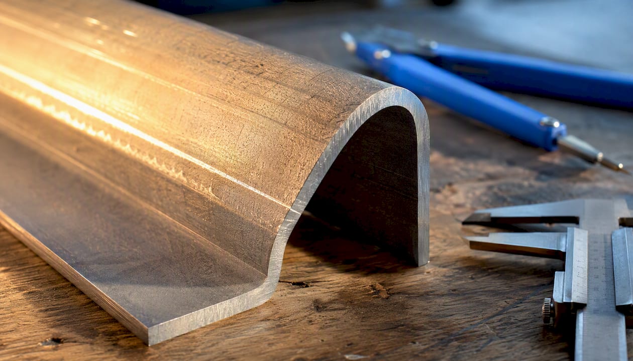Close-up of sheet metal cross-section neutral axis