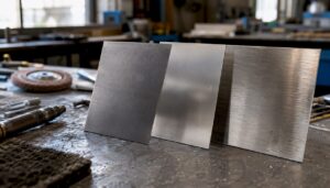 Close-up of stainless steel mill finishes