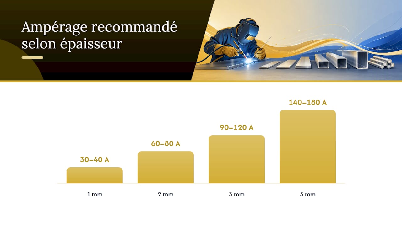 Recommandations d'ampérage TIG selon l'épaisseur de l'aluminium