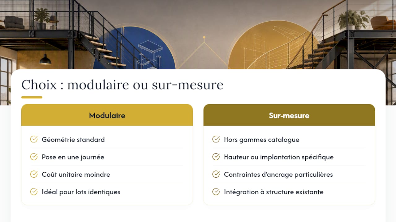 Modulaire ou sur-mesure : quel choix privilégier selon votre contexte ? — overview diagram