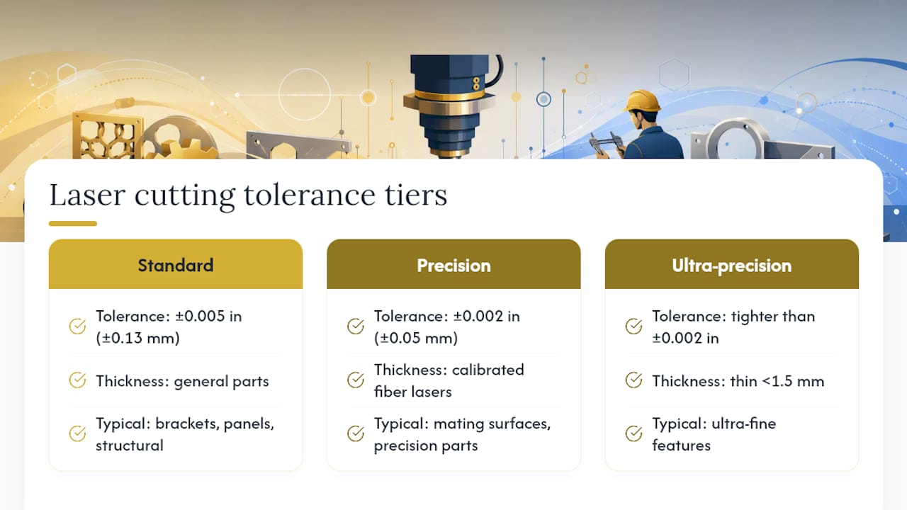 Diagram comparing laser cutting tolerances