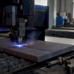 Fiber laser cutting metal sheet edge