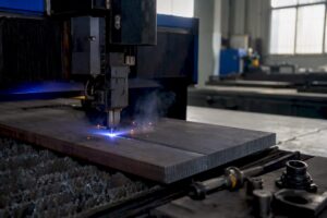 Fiber laser cutting metal sheet edge
