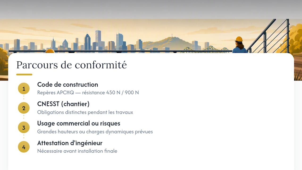 Processus de conformité des garde-corps au Québec