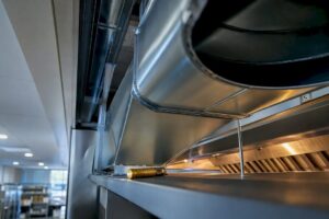 Commercial kitchen exhaust duct detail