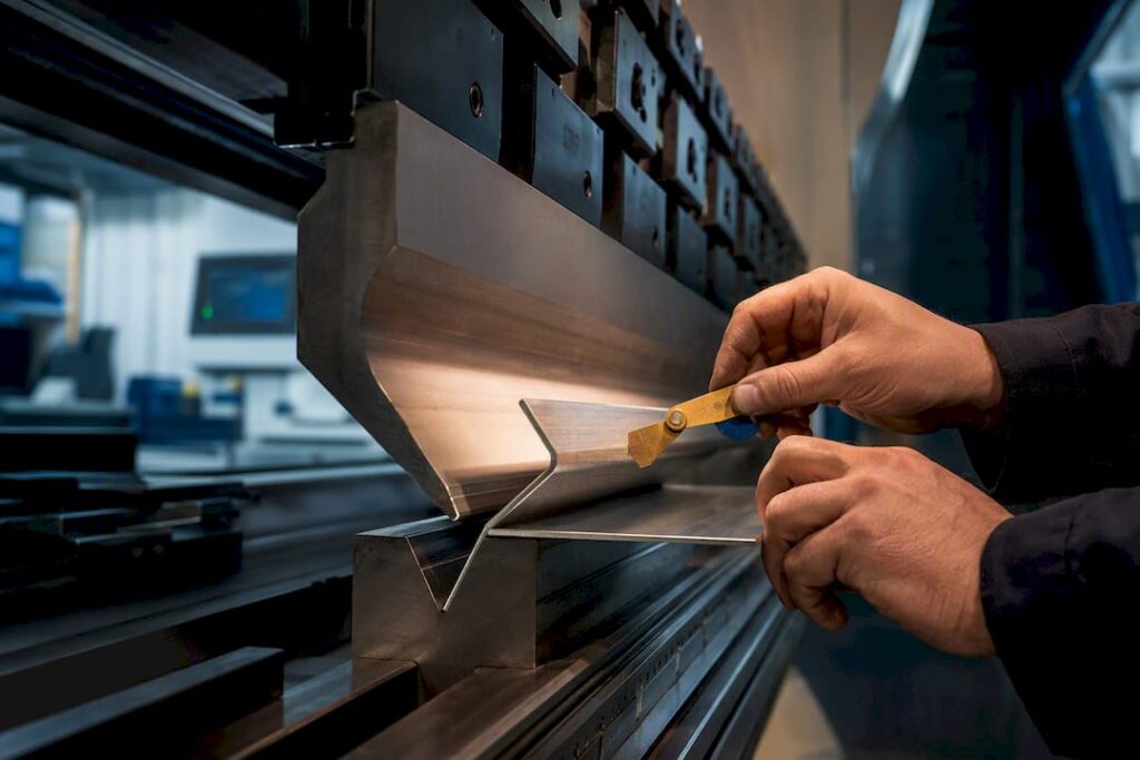Precision press brake forming sheet metal flange