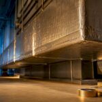 Foil-faced insulation around commercial ductwork