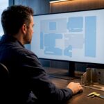 Engineer reviewing sheet metal design files
