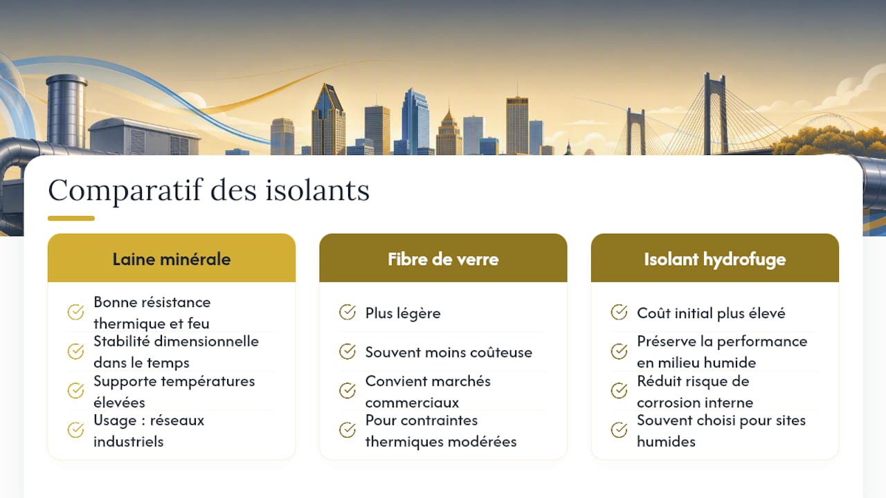 Quels isolants utiliser entre les deux parois d'un conduit ? — overview diagram
