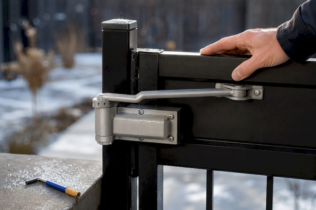 Ferme-porte de portillon testé par temps froid