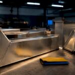 Partial duct sections in a fabrication shop