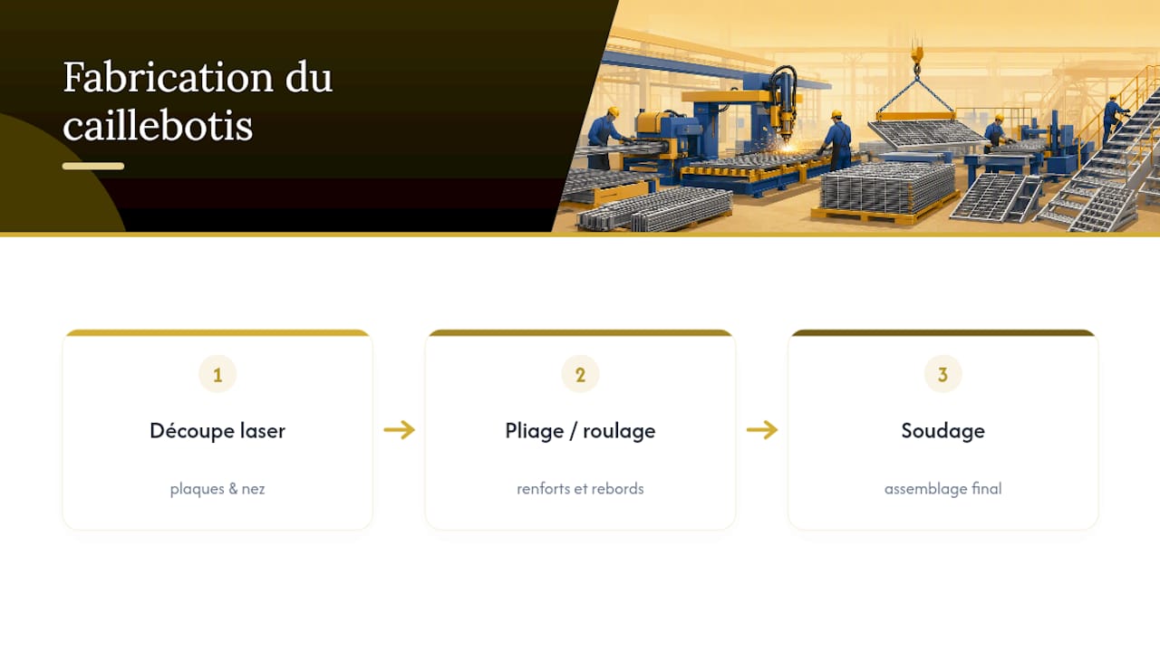 Les étapes de fabrication d’une marche en métal