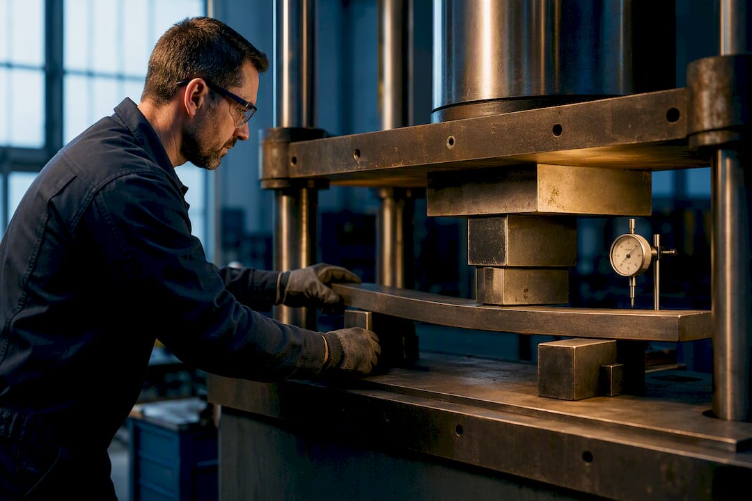 Profilé en acier redressé à la presse hydraulique
