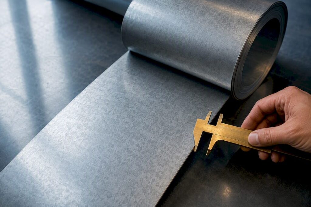 Tôle galvanisée contrôlée lors de l'inspection qualité