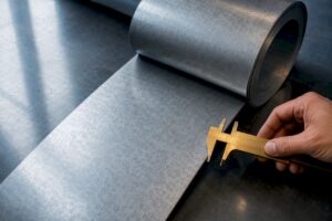 Tôle galvanisée contrôlée lors de l'inspection qualité