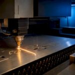 Fiber laser cutting an aluminum sheet