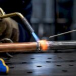 Brasage d'une jonction cuivre-acier à la flamme