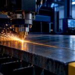 Fibre laser cutting thick steel plate