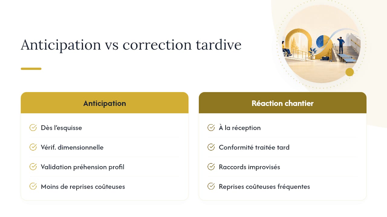 Étapes pour vérifier la conformité d’une main courante