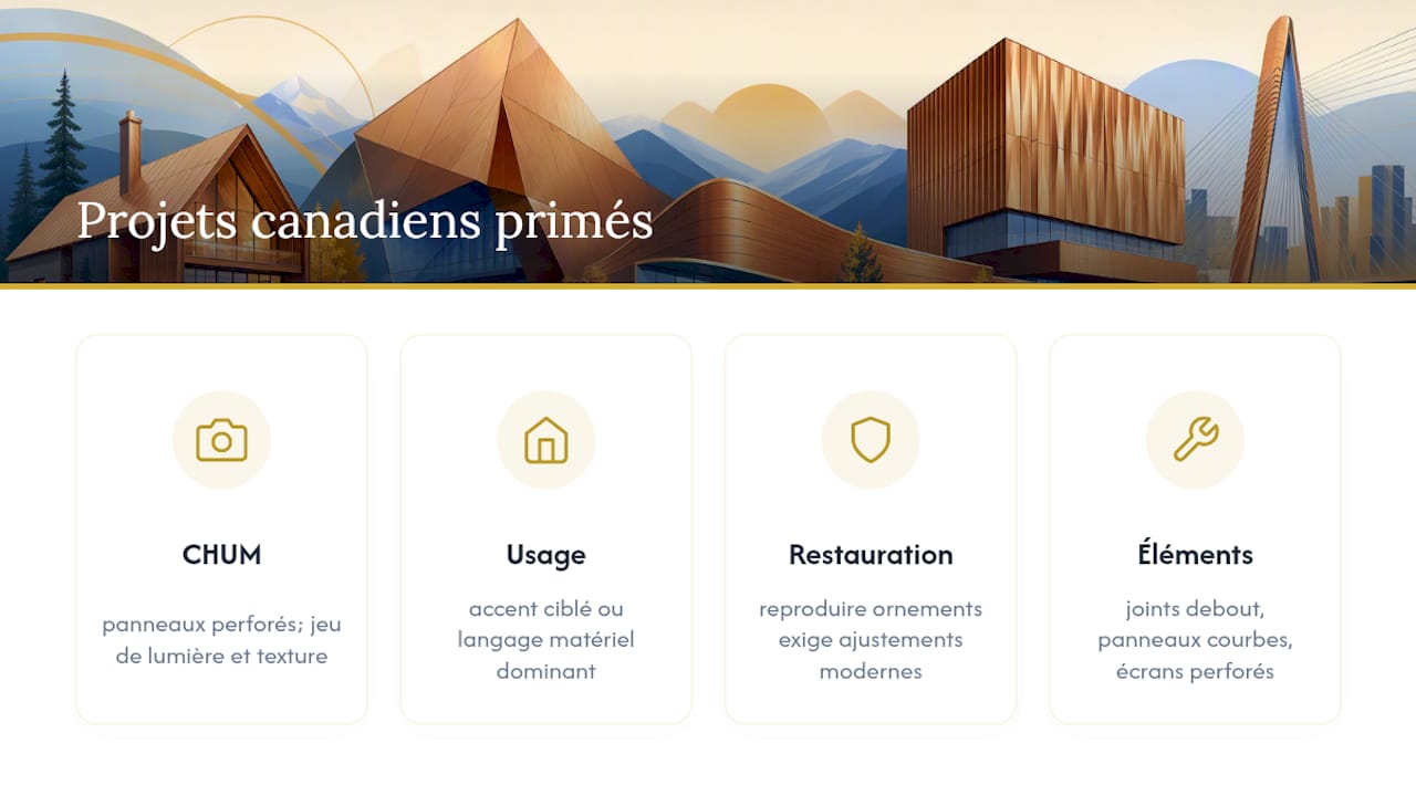 Exemples et inspirations : ce que révèlent les projets canadiens primés — overview diagram