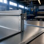Duct panel reinforcement detail in fabrication shop