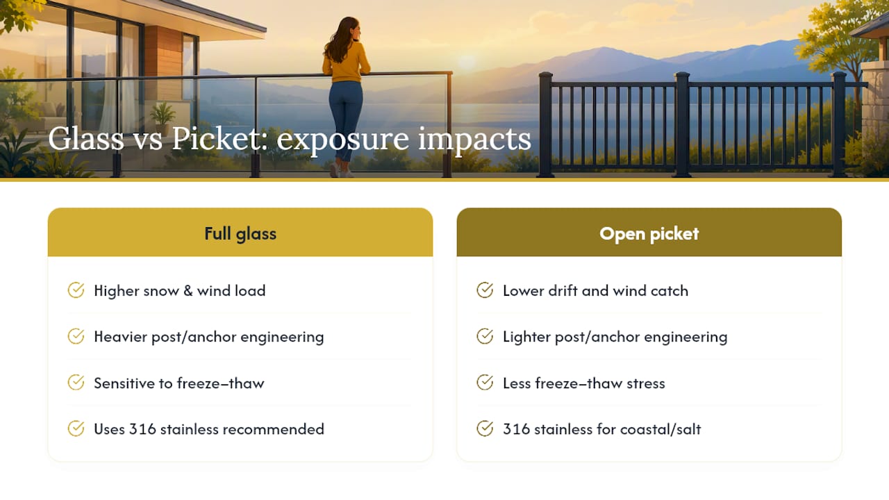 Climate factors affecting railing anchor retention