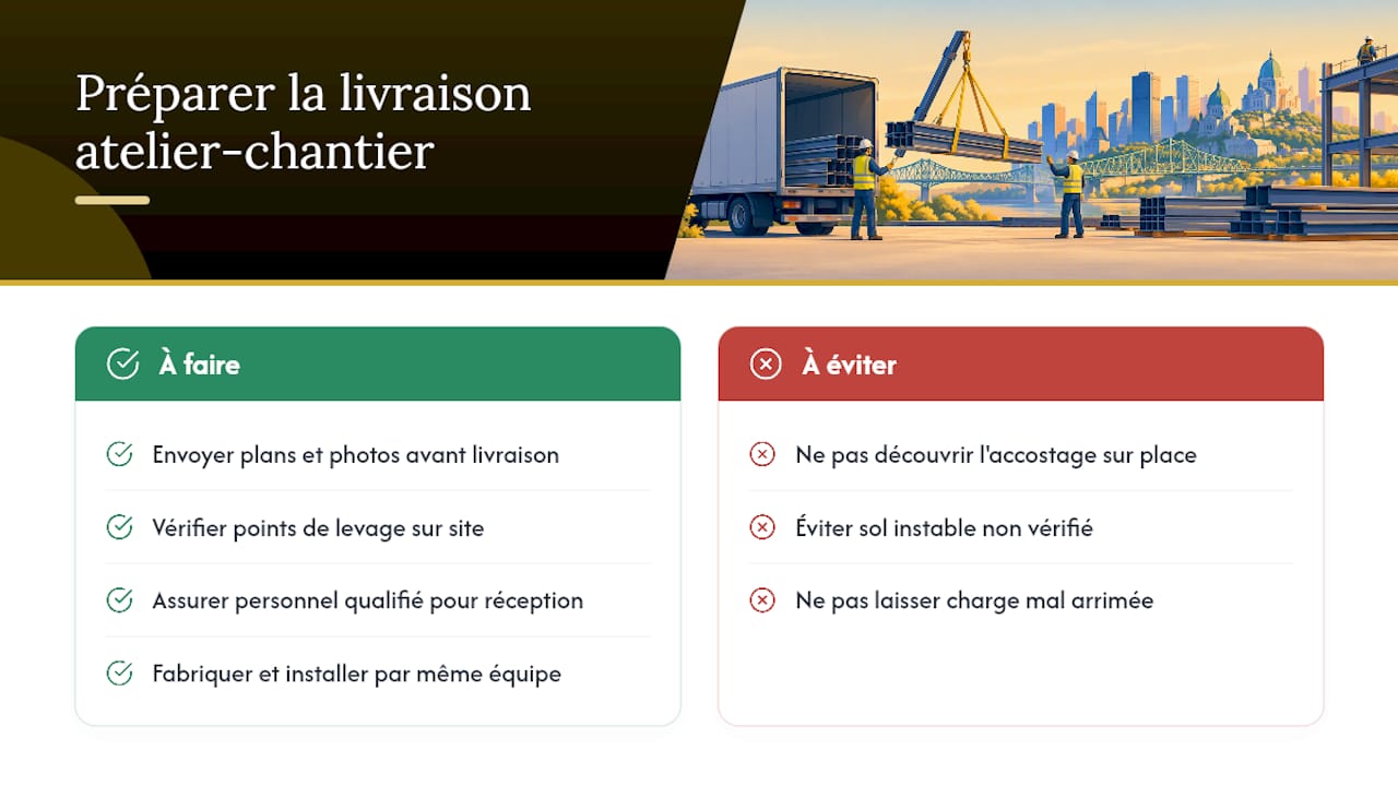 Perspective de l'atelier : préparer la livraison depuis l'usine vers le chantier — overview diagram