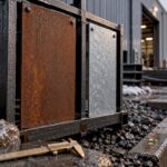 Corten and galvanized steel outdoors