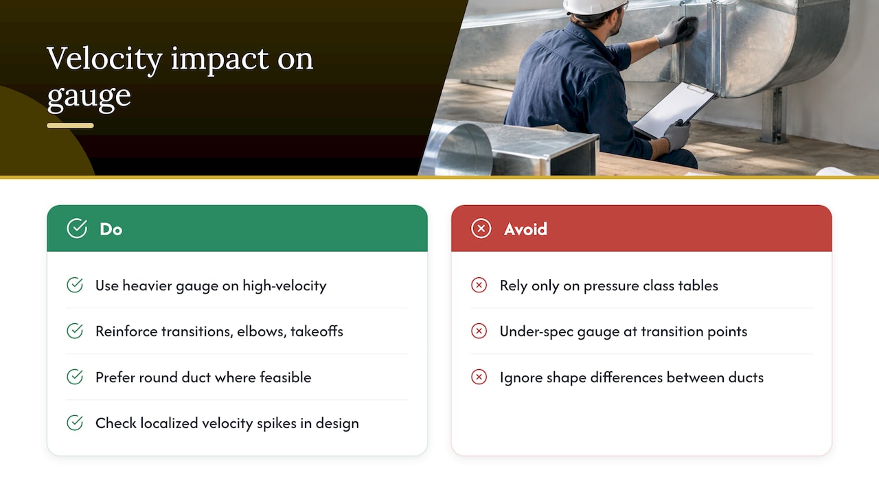 Impact of airflow velocity on gauge selection — overview diagram