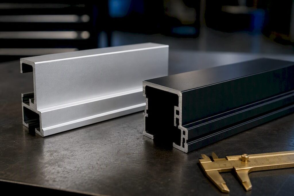 Anodized and powder-coated metal finish comparison