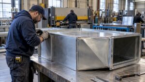 Plénum métallique fabriqué sur mesure en atelier