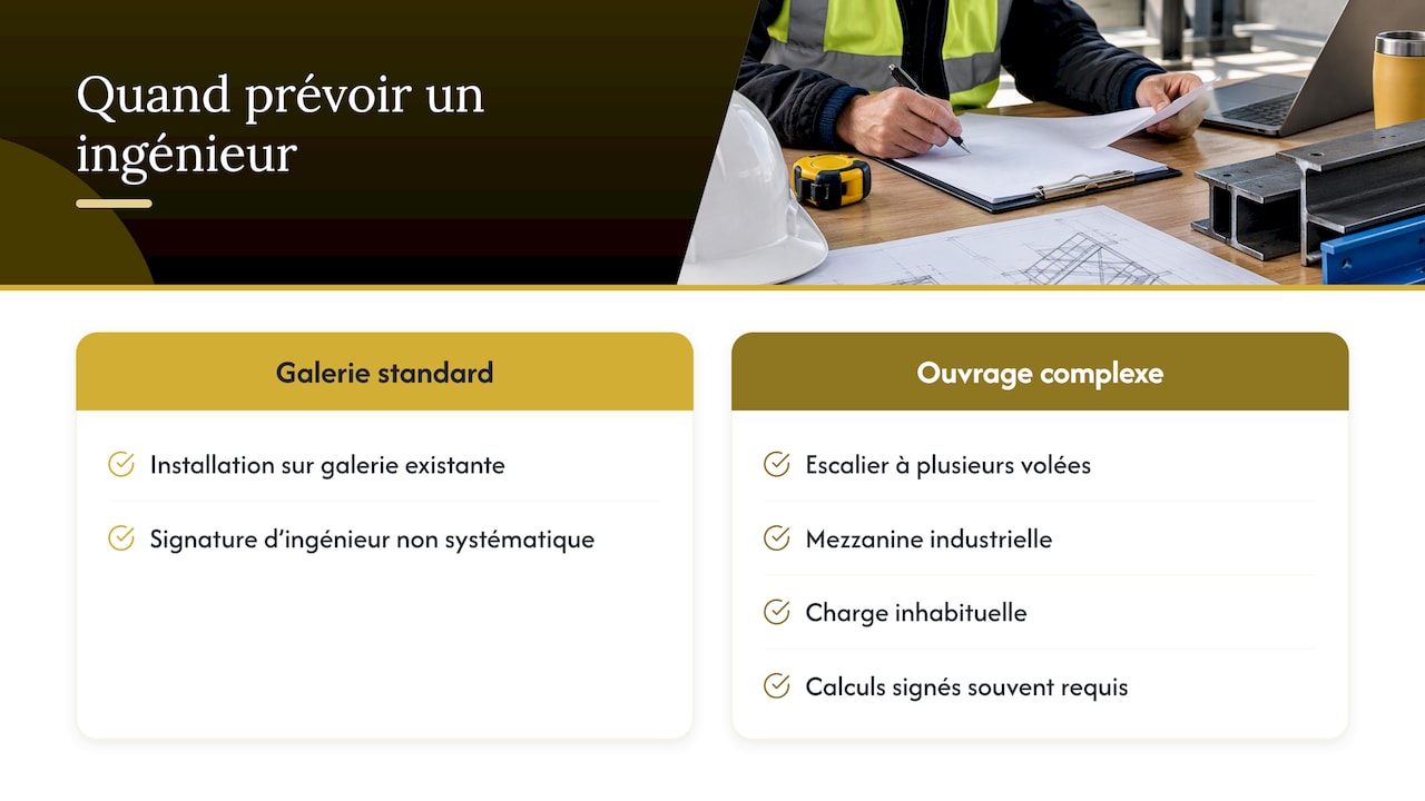Quand faire appel à un ingénieur et quels documents prévoir — overview diagram