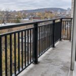 Aluminum guardrail on a Montreal condo balcony