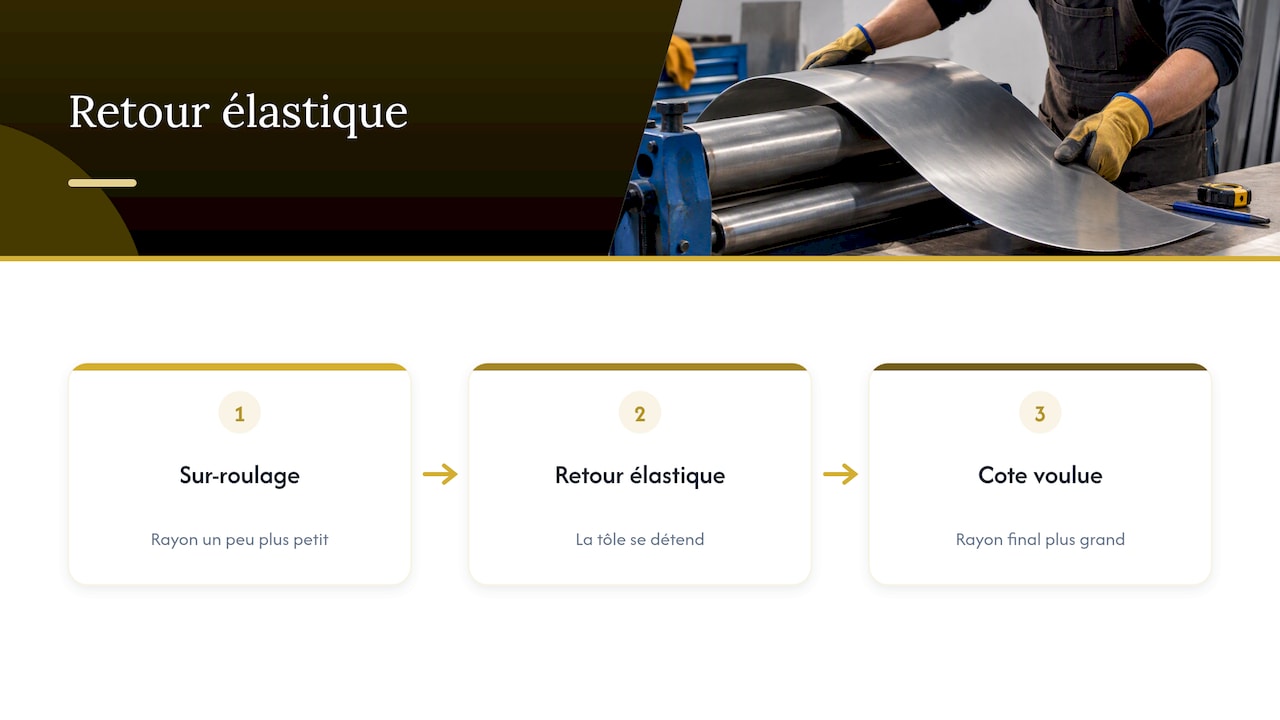 Sur-roulage puis détente vers le rayon final
