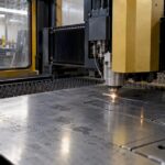 CNC laser cutting steel sheet in Lachine