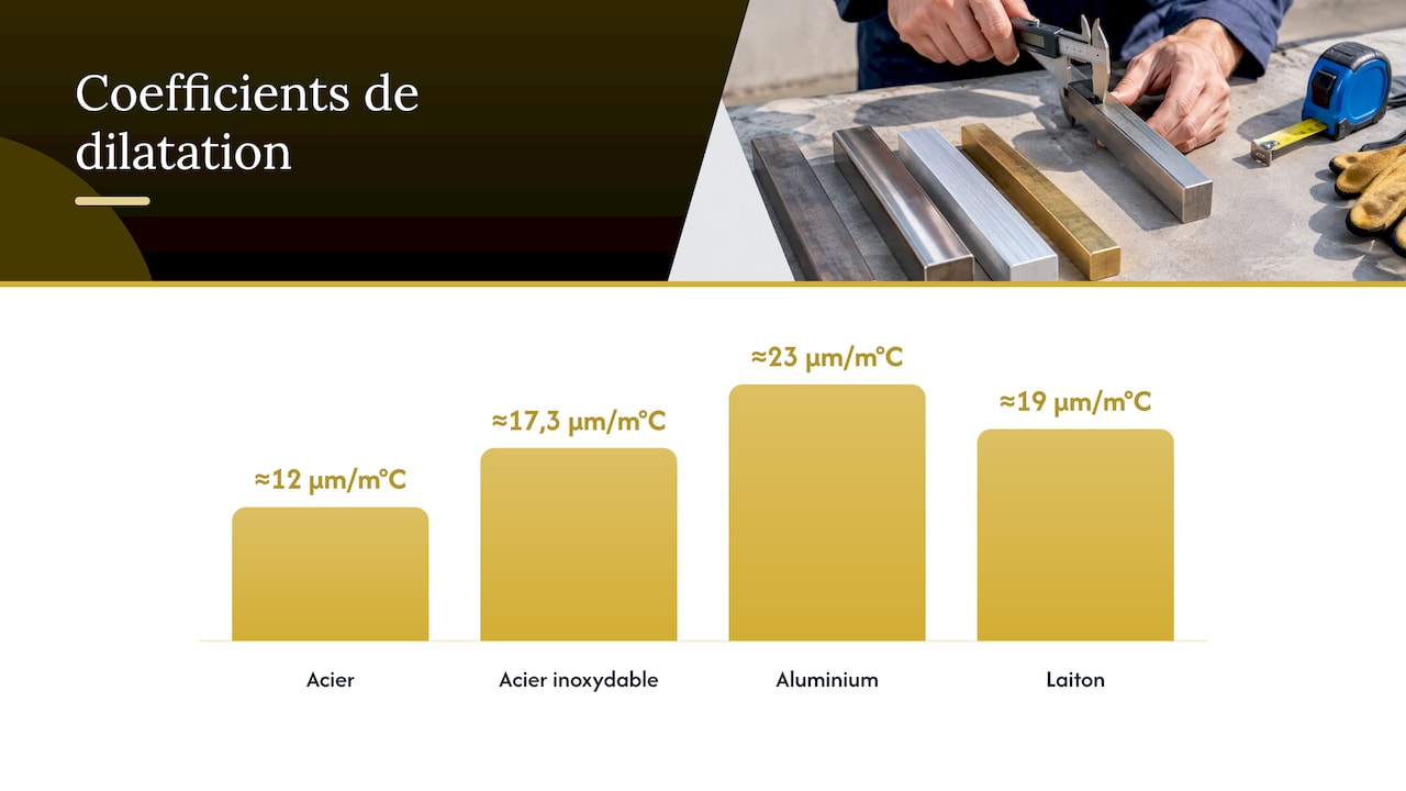 Les coefficients des métaux courants — overview diagram