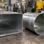 Sections de conduits ronds et rectangulaires en tôle
