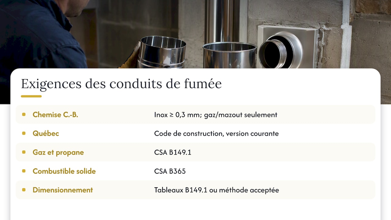 Conduits de fumée et chemises de cheminée : un cas à part — overview diagram