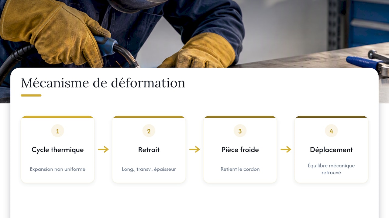 Contraction du métal et déformation de tôle fine